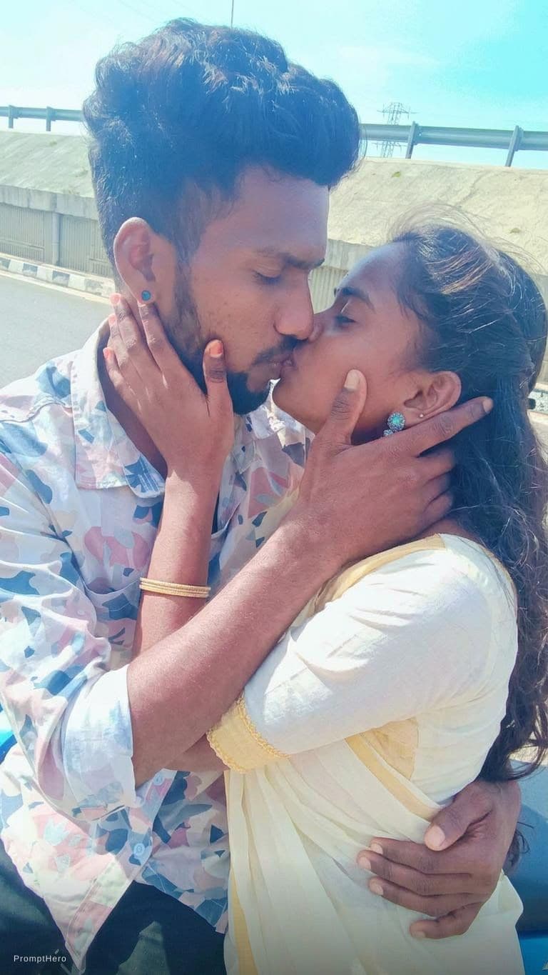AI generated: Kissing hot of romantic couple 