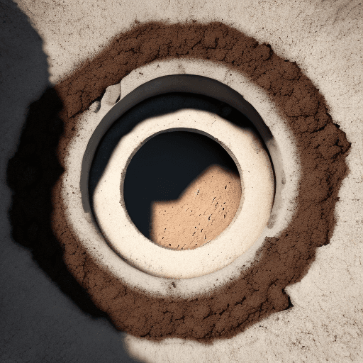 AI generated:  hole in dirt, symmetrical artwork. cinematic, hyper realism, high detail, octane render, 8k.
backgr...