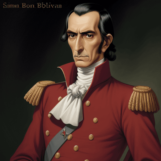 AI generated: simon bolivar disparando