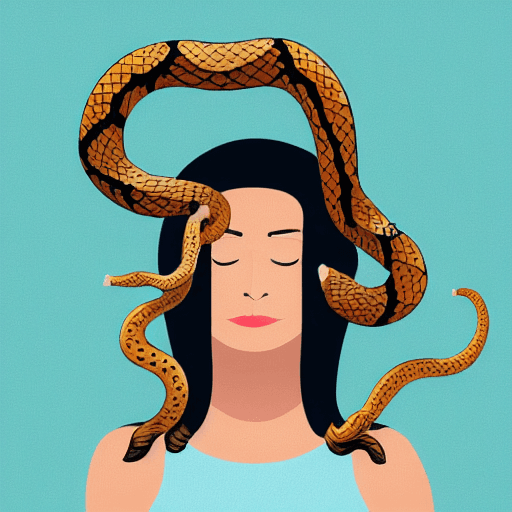 AI generated: A woman with snakes in her head