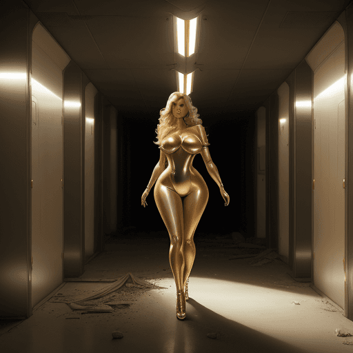 AI generated: The most beautiful blonde womanvery large bust, revealing outfit with nothing underneath, wide hips,...