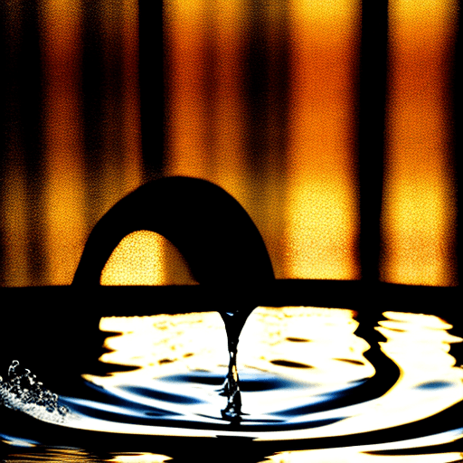 AI generated: thrown water.  silhouette. 