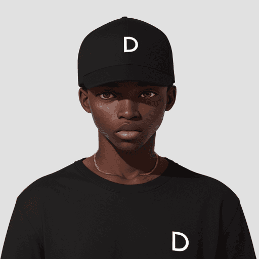 AI generated: a black logo minimalist with letter D for a clothes brand from Africa
