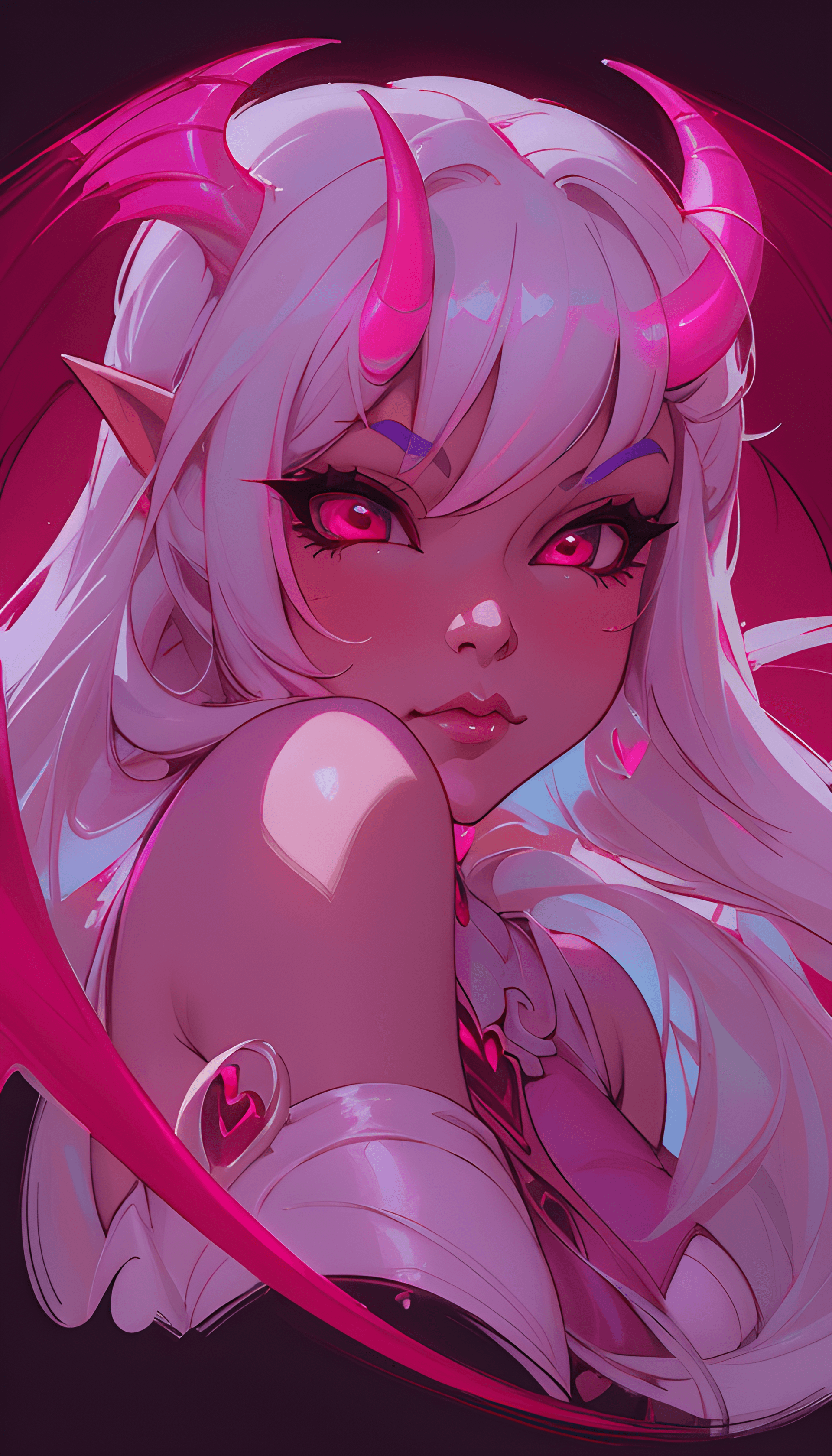 AI generated: a close up of a woman with long white hair, digital art, inspired by rossdraws, tumblr, fantasy art,...