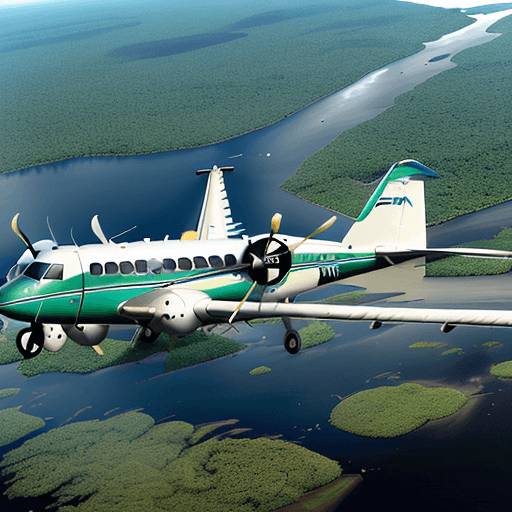 AI generated: CRIE UMA IMAGEM REALISTA onde um avião Cessna Grand Caravan, MONOMOTOR DE ASAS ALTA COM MONTANTE NAS...