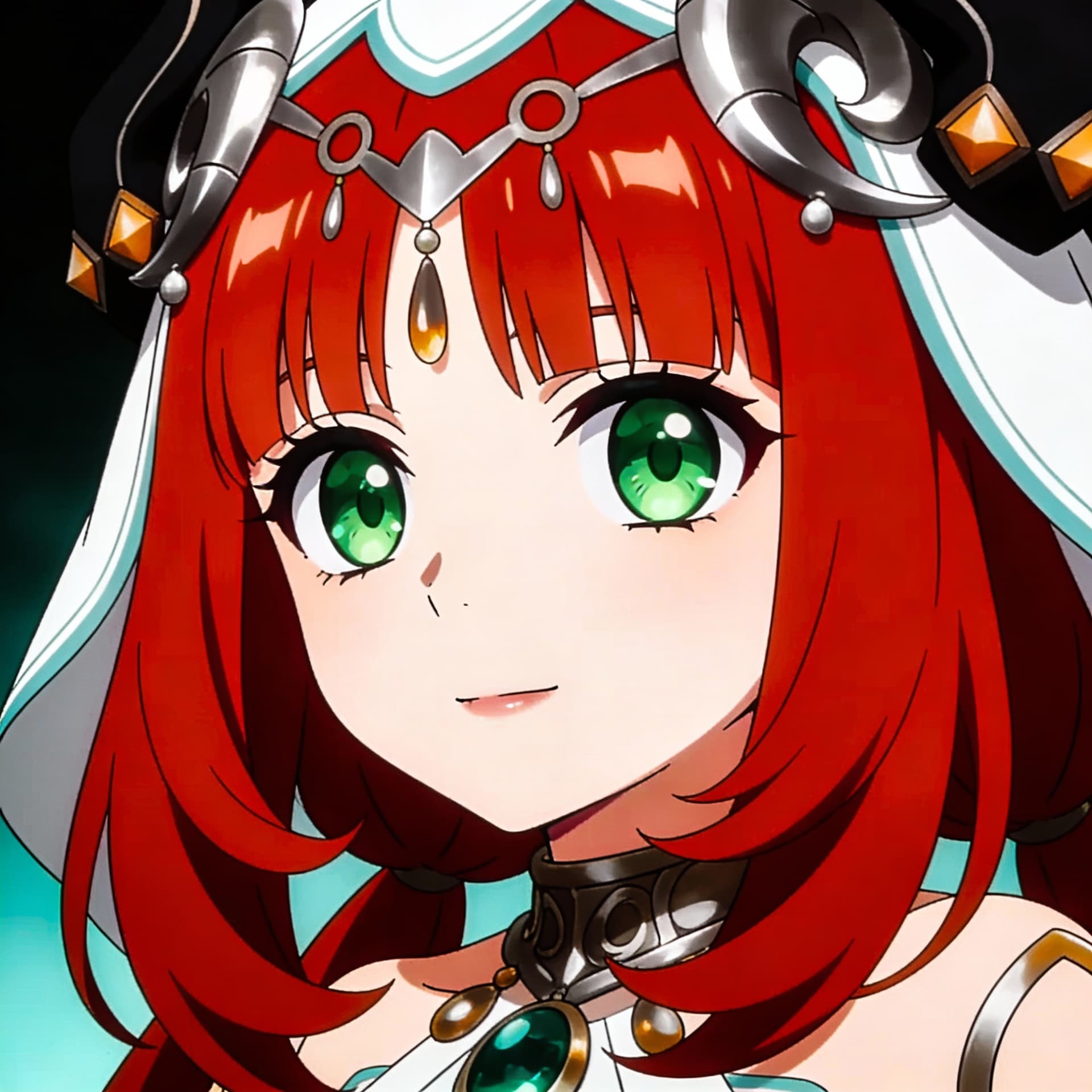 AI generated: a red, white and green portrait of someone, in the style of dark black and light aquamarine, animate...