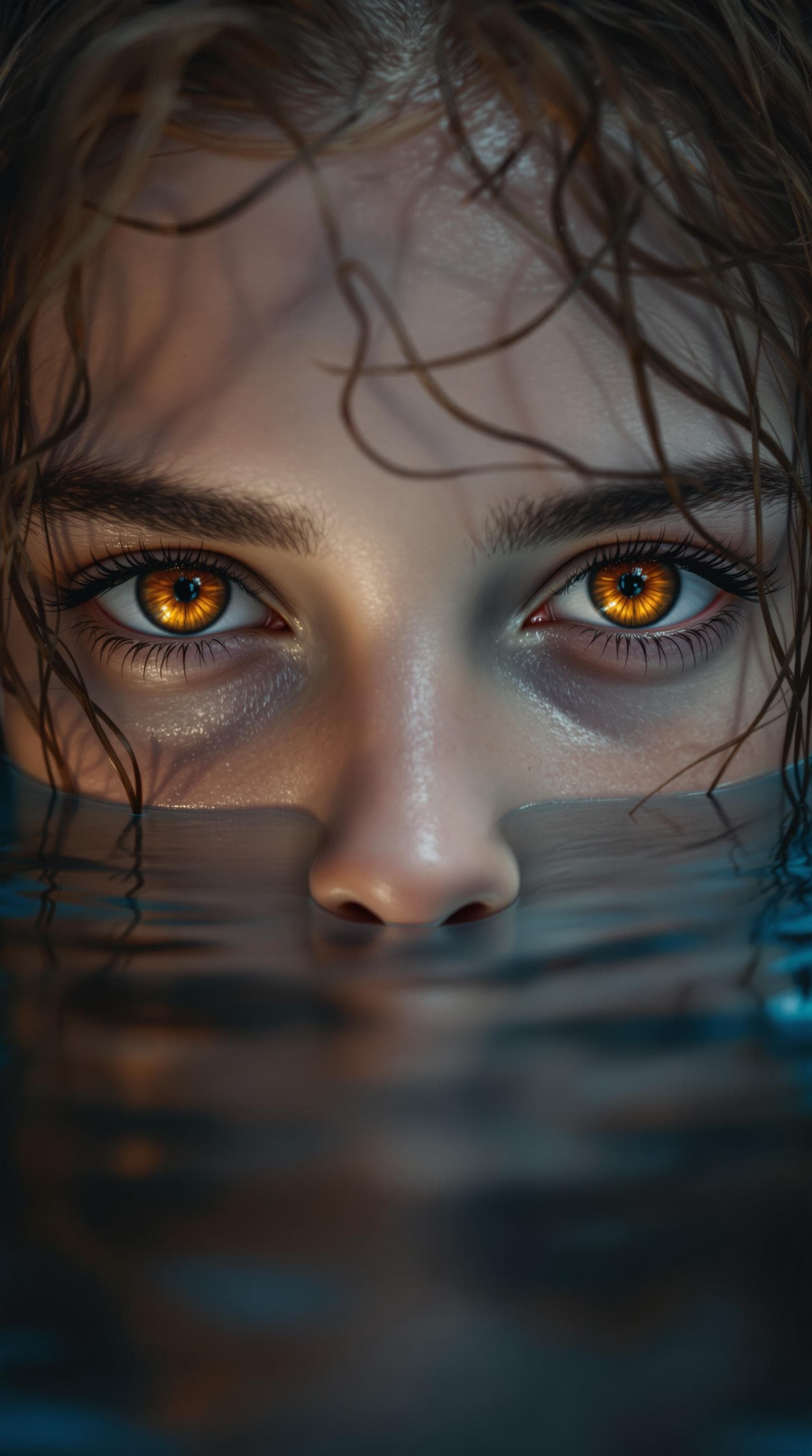 AI generated: a professional photo of a exceptionally of the most beautiful (age 11) young girl in a nightmarish p...