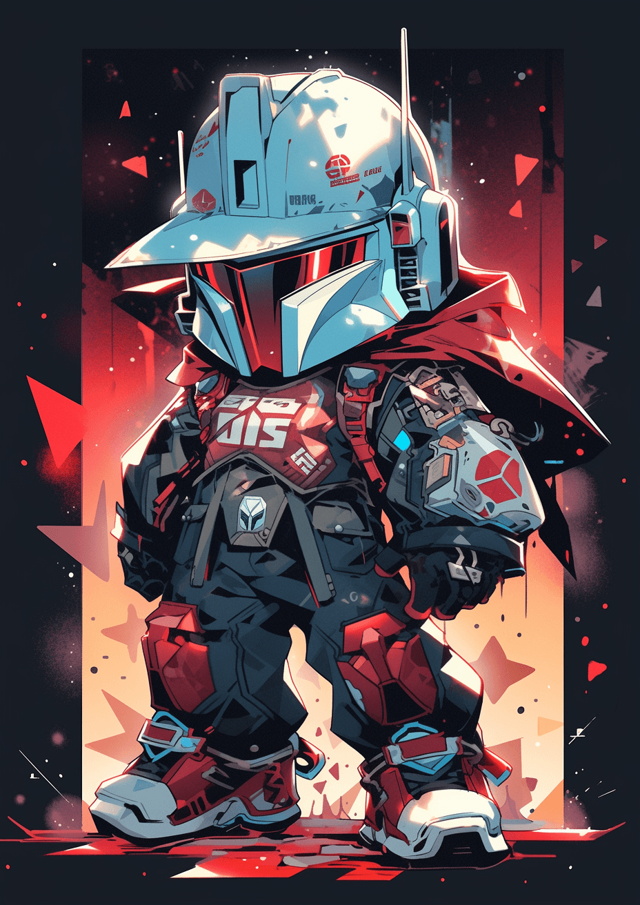 AI generated: star wars boba fett by chris phu 1, in the style of graffiti-influenced style, cartoonish humor, sil...