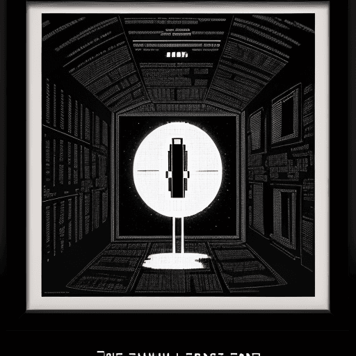 AI generated: ASCII art styled 2001: A Space Odyssey film poster --q 2 --v 5 --ar 3:4 