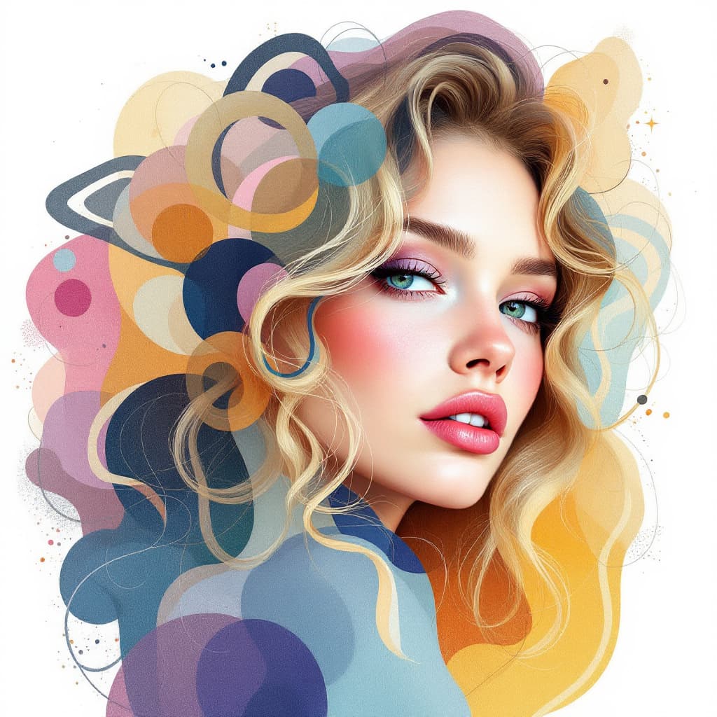 AI generated: a beautiful blondie and curly hair woman, painting by Lois van Baarle and Greg Rutkowski, Artgerm, b...