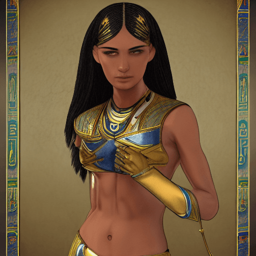 AI generated: ((best quality)), ((masterpiece)), (detailed), Egyptian priestess Fighter sport clothes, spinning ki...