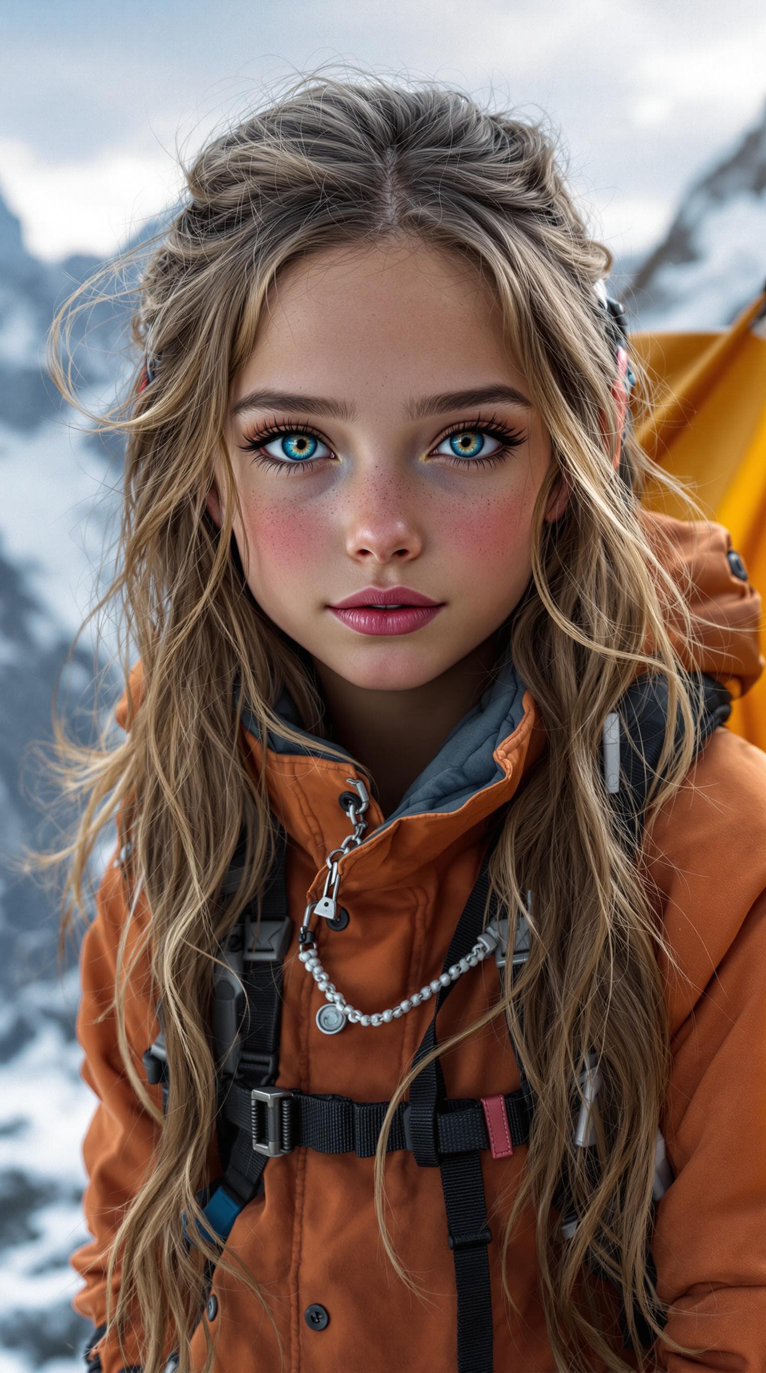 AI generated: A stunning professional portrait of the most beautiful fifth-grade girl in the world, portrayed as a...