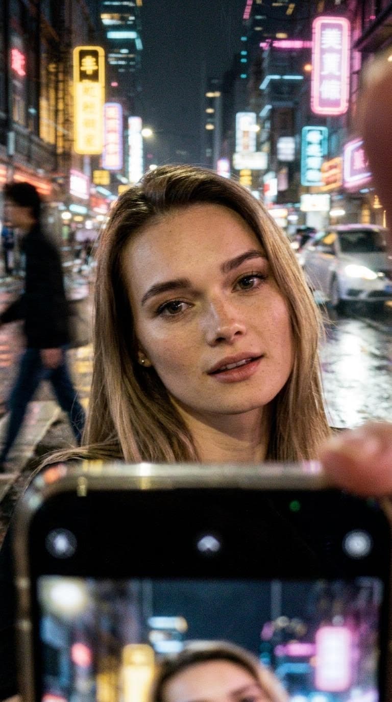 AI generated: Gen photo of extremely ordinary and unremarkable iPhone selfie,with no clear subject or sense of com...