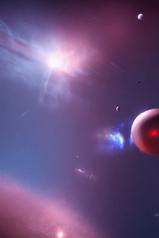 AI generated: man made of star dust, floating, space, galaxy, unreal engine, full body, smoke, light rays, planets...
