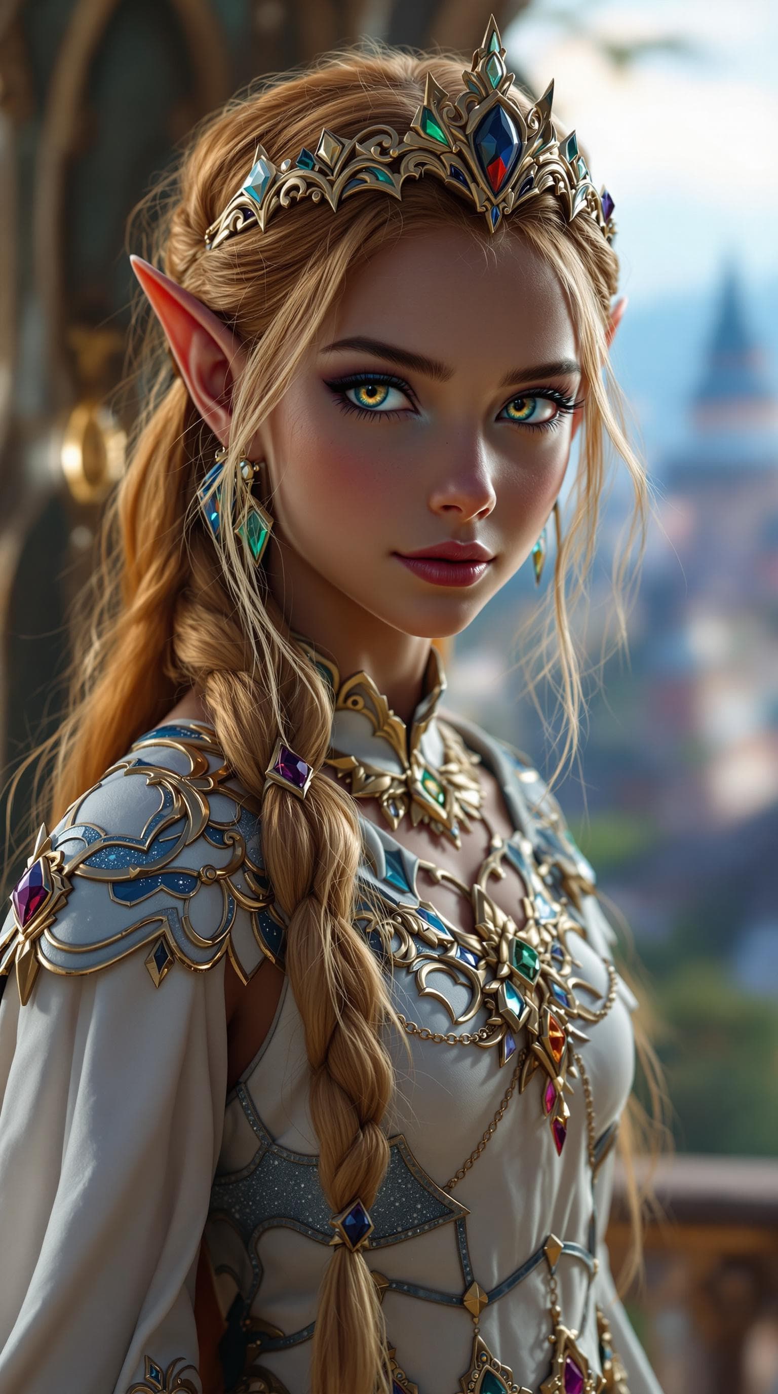 AI generated: a professional photo of a exceptionally of the most beautiful blood elf princess girl in the world, ...