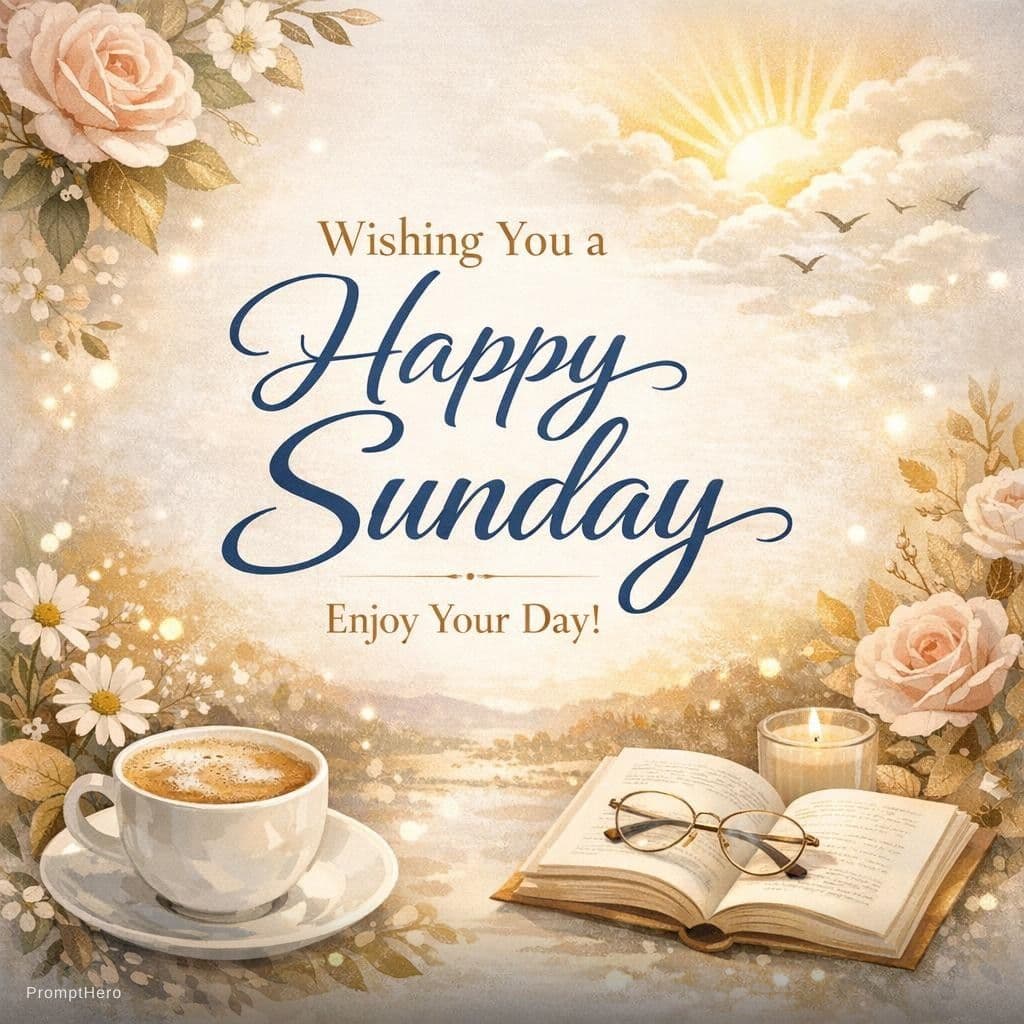 AI generated: Create a professional happy Sunday greating card