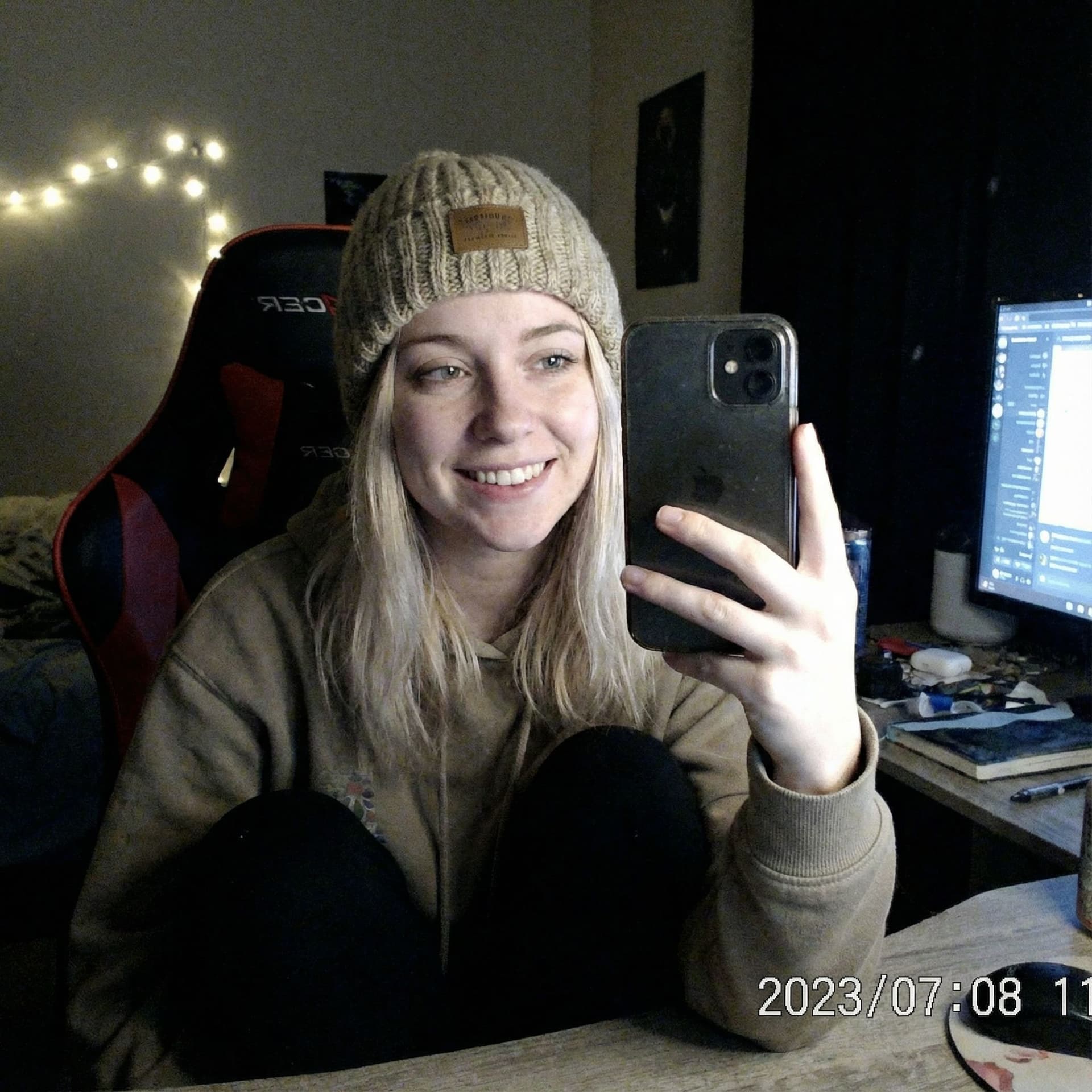 AI generated: Russian model poses for a selfie, in the style of social media influencers, webcam photography, 