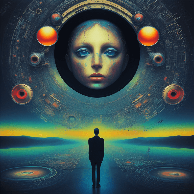 AI generated: music Album cover picture, surreal art, oil picture,  electronic music