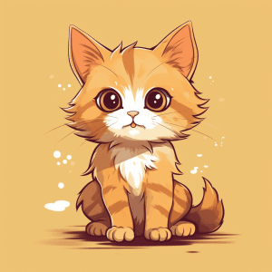 AI generated: Cute cat T-shirt vector, anime style, colored by Artgerm, vibrant, high-quality, clean and sepia col...