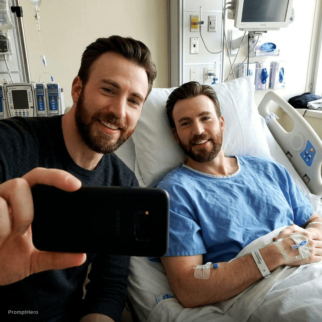 AI generated: Chris Evan’s in hospital bed receiving treatment 