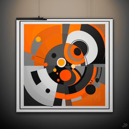 AI generated: abstract realism painting in orange and grey with modern brush techniques, in the style of bauhaus f...