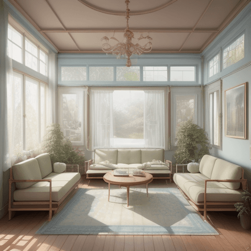 AI generated: High resolution photography interior design, dreamy sunken living room conversation pit, wooden floo...