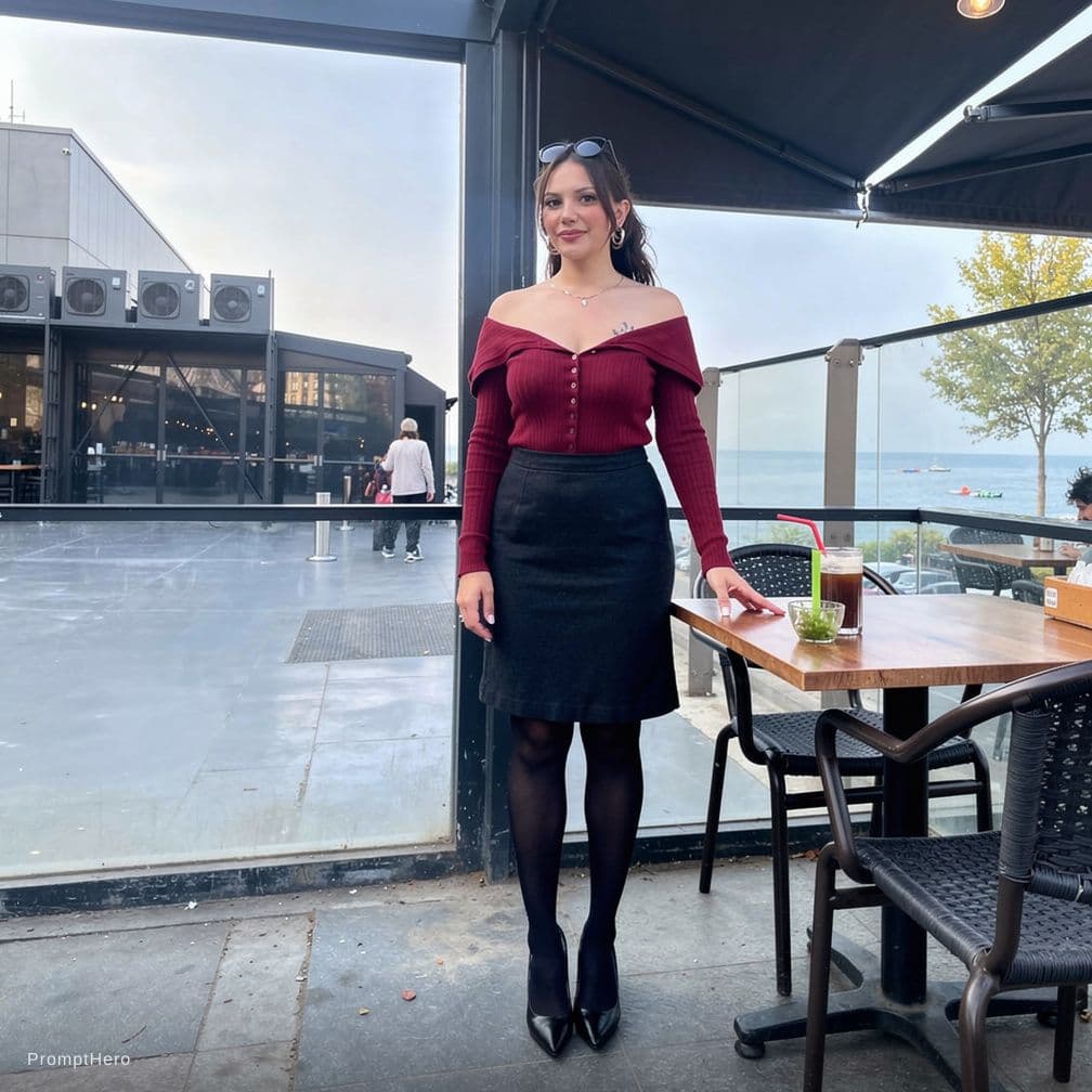 AI generated: She should stand up, put on a mini skirt, black tights and high heels