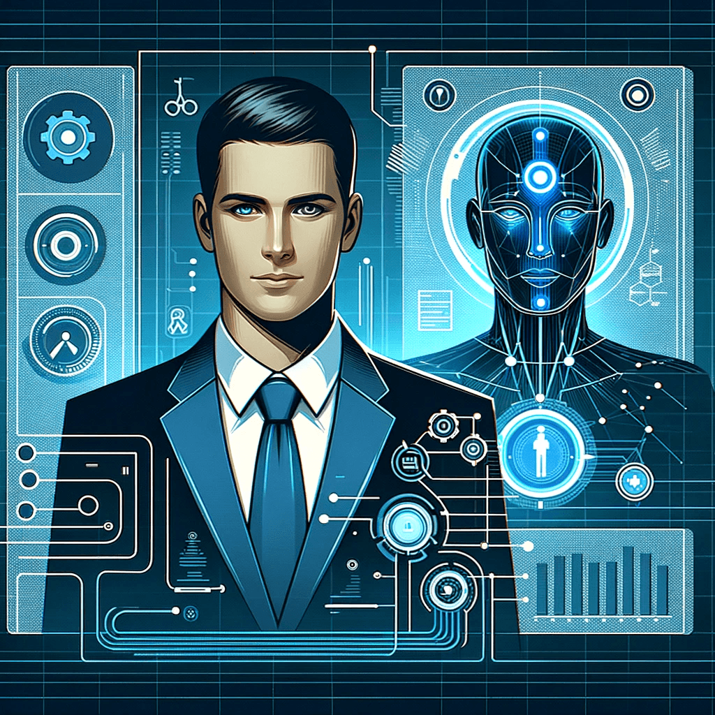 AI generated: Create a nostalgic image for a comic from the 90s for a professional and modern IT environment (back...