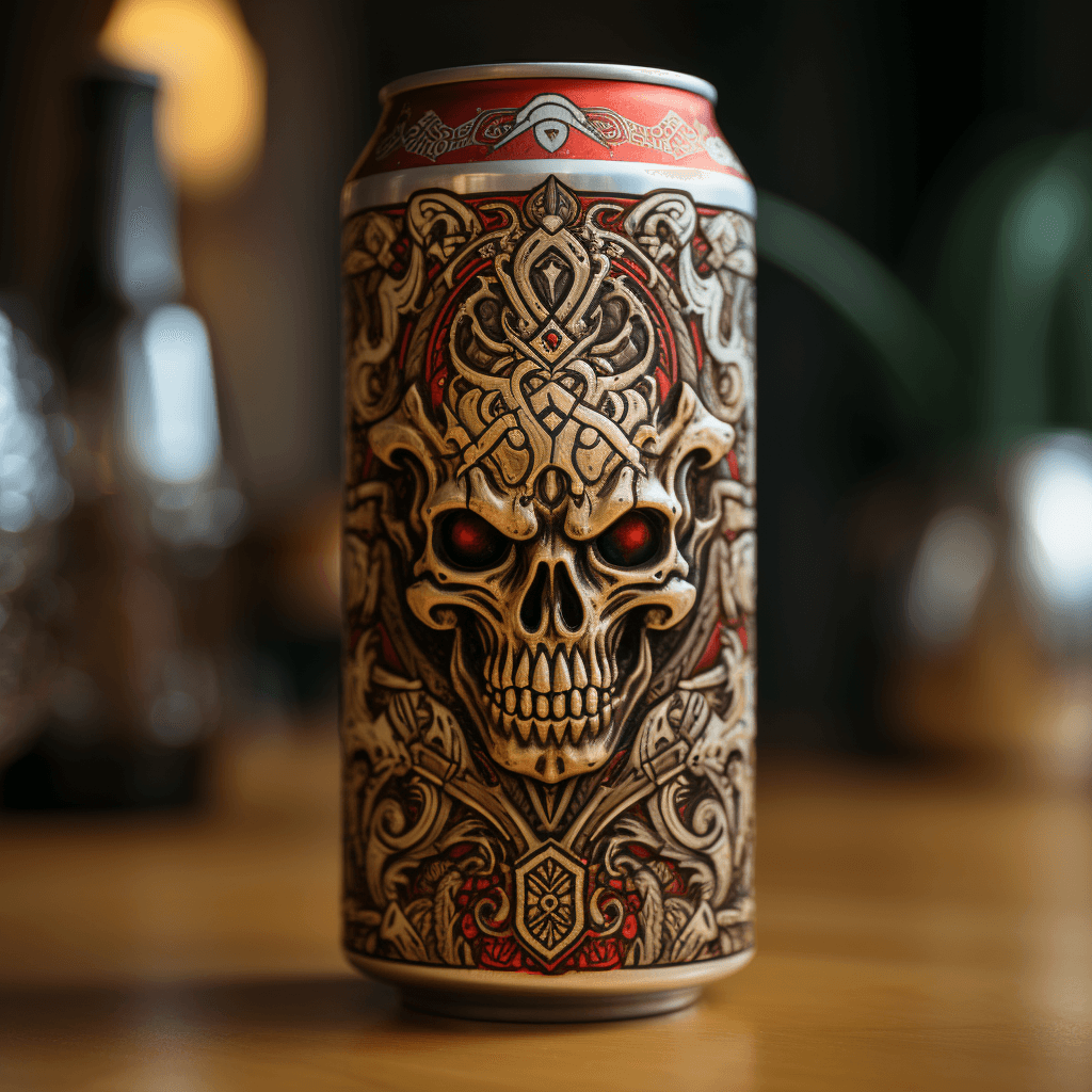 AI generated: can with a skull on top designs, in the style of vray tracing, celtic art, soft-focused realism, wit...