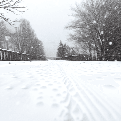 AI generated: snow on the ground in a snow storm