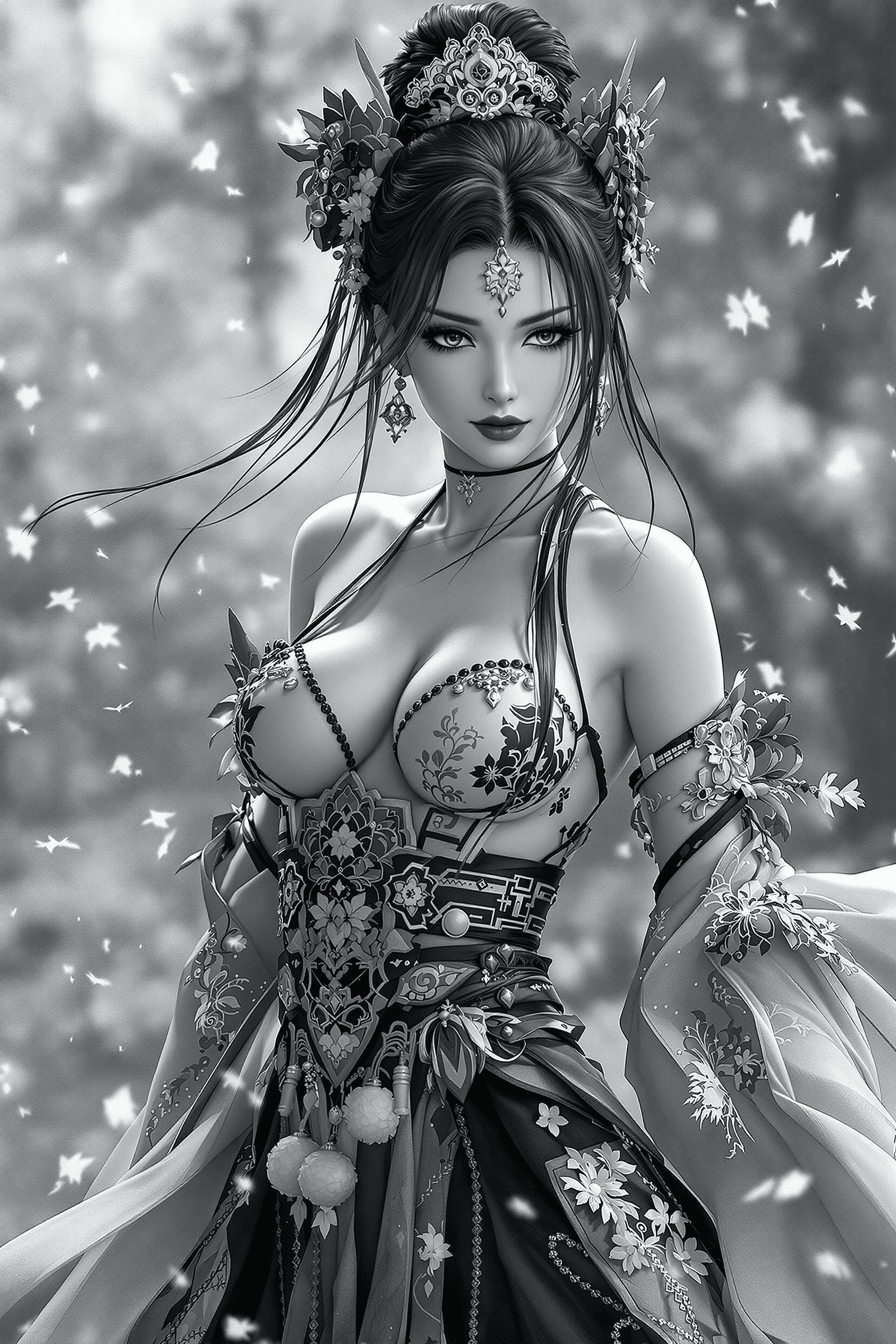 AI generated: rpg character concept art, most beautiful japanese dancers, 3 d render, artstation trending, 8 k, oc...