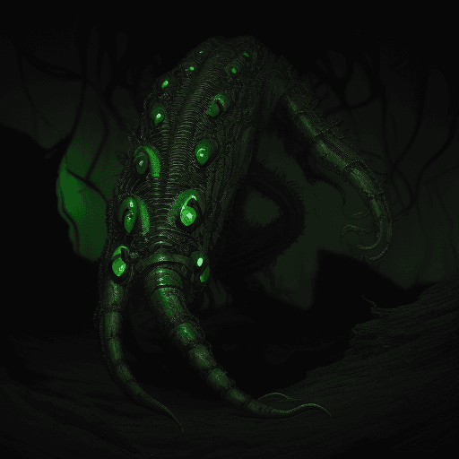 AI generated: Full body photo of a scary alien creature that looks like a centipede with venom coming out from its...