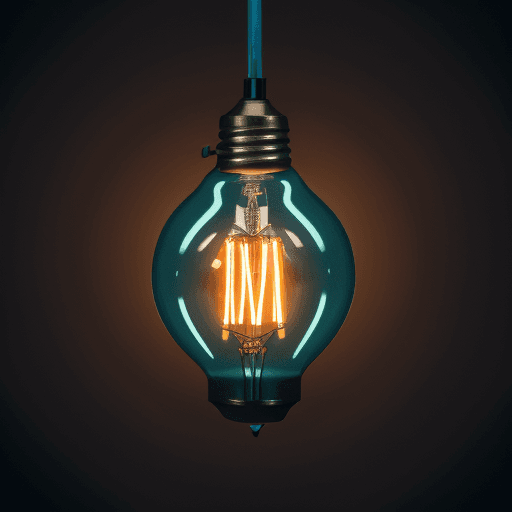 AI generated: “An artistic display of heart-shaped Edison-style filament bulbs hang from cords and glow warmly. Th...
