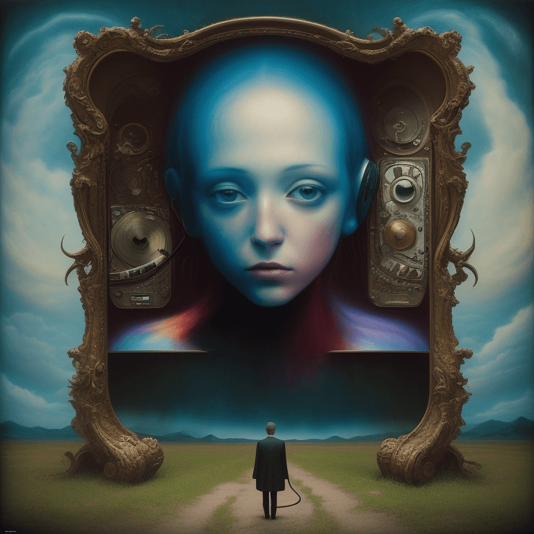 AI generated: music Album cover picture, surreal art oil picture 