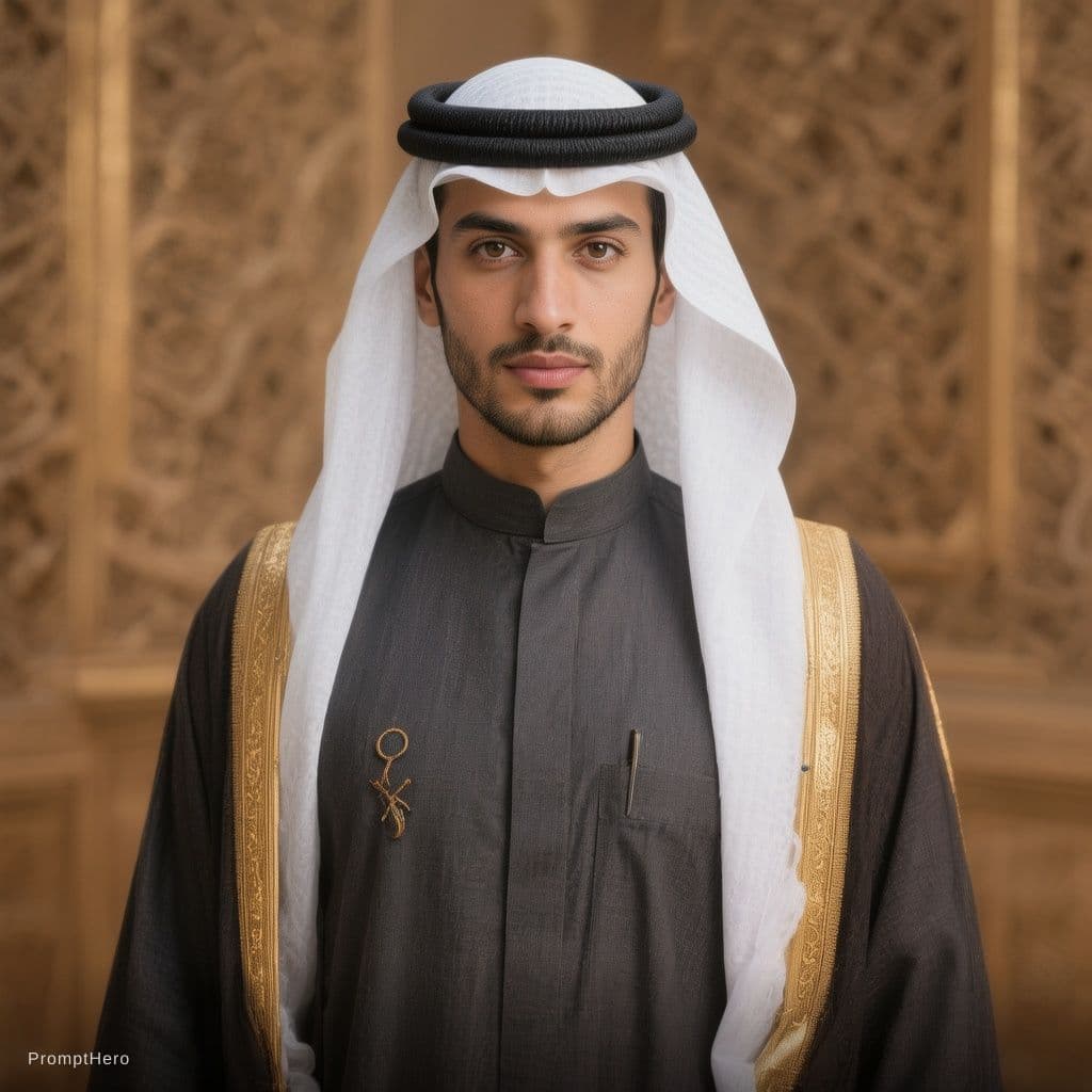 AI generated: صمم لي صورة ولد عماني يرتدي الزي الرسمي سلطنة عمان 