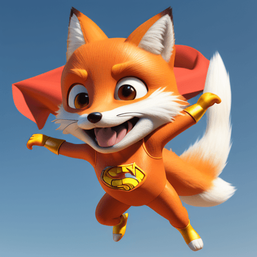 AI generated:  cartoon 3D sunny bright Pixar-style image : super hero fox: full costume : cinematic --ar 68:128 --...