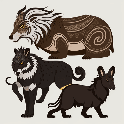 AI generated: ancient animals vector art