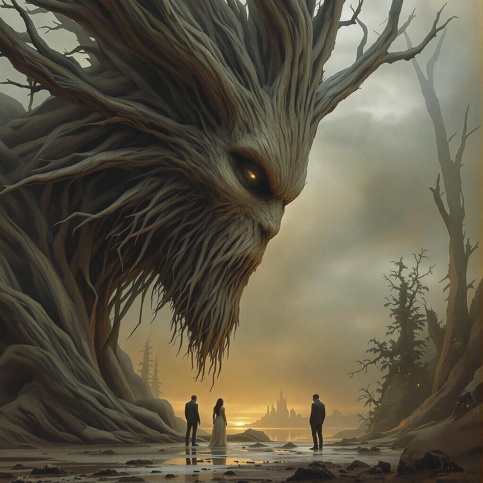 AI generated: portrait of treebeard, hr giger, greg rutkowski, luis royo, wayne barlowe, highly detailed, 8 k 