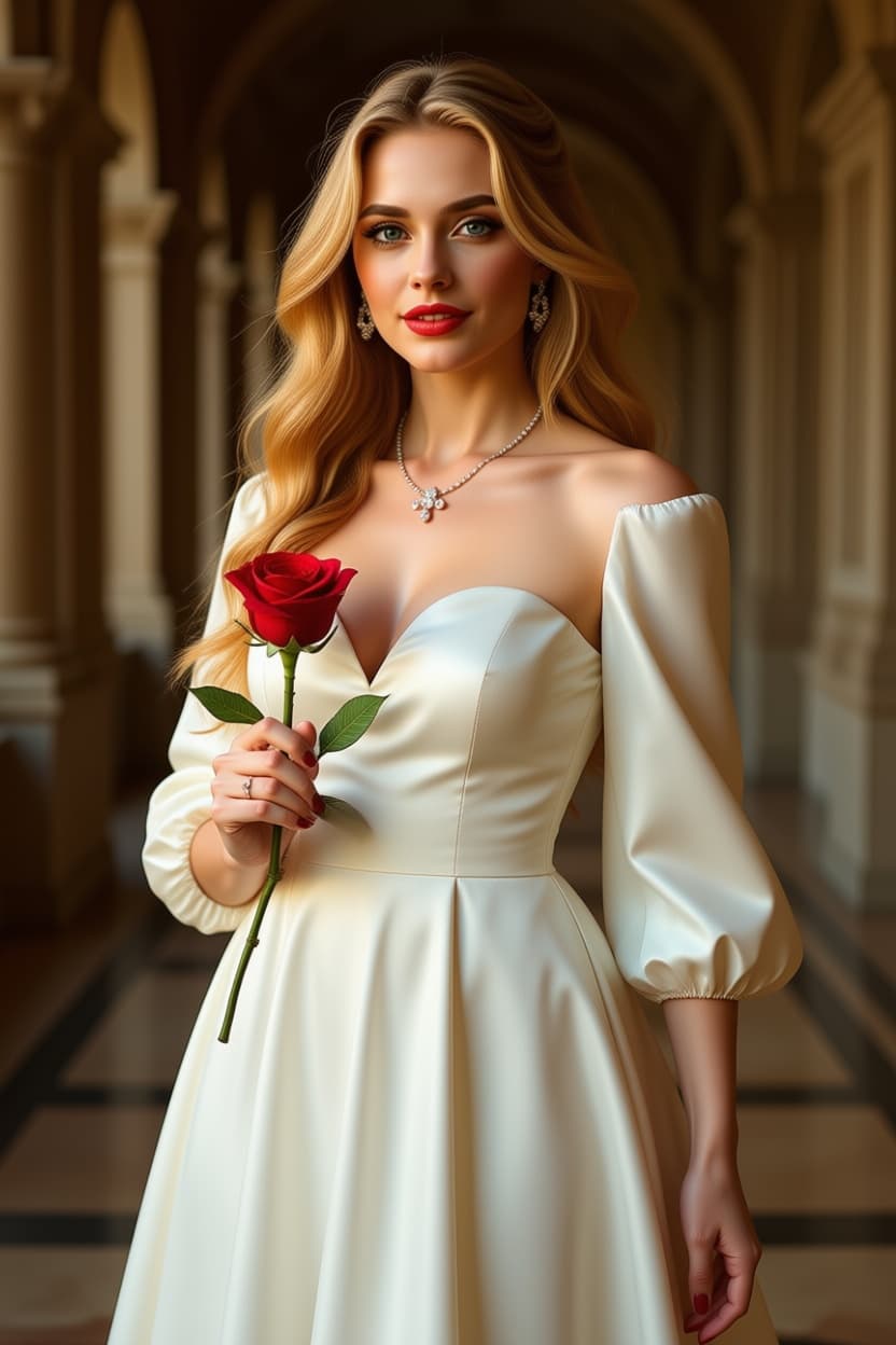 AI generated: A high-resolution full-height vertical fashion portrait photograph captured with a Sony A1 and 120mm...
