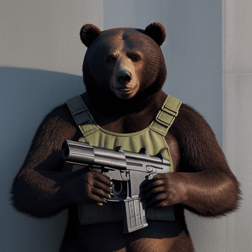 AI generated: bear with gun