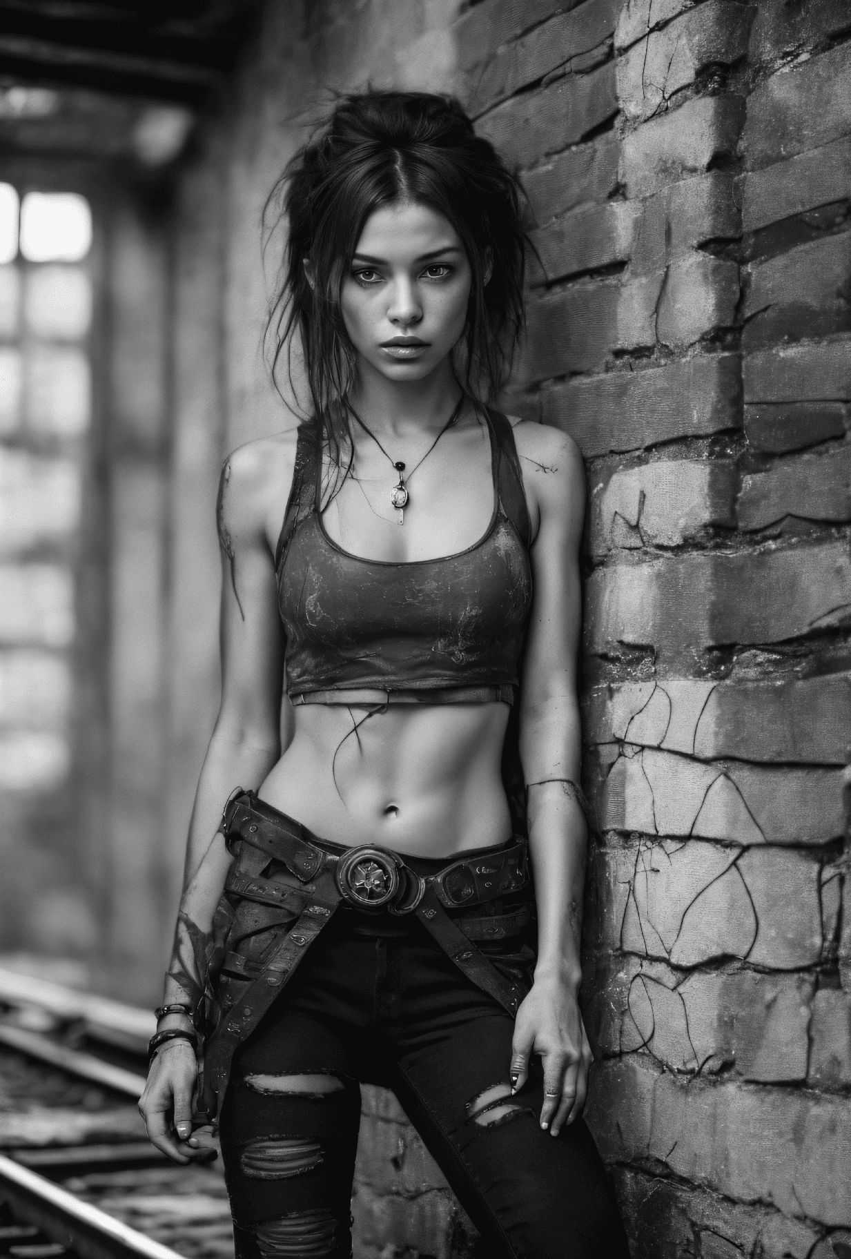 AI generated: dystopian style Photorealism, Creating highly detailed and realistic artworks that capture the decay...