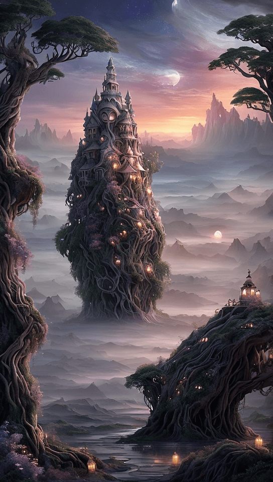 AI generated: Craft an intricate 4K dreamscape where the boundaries between reality and fantasy are fluid, and tim...