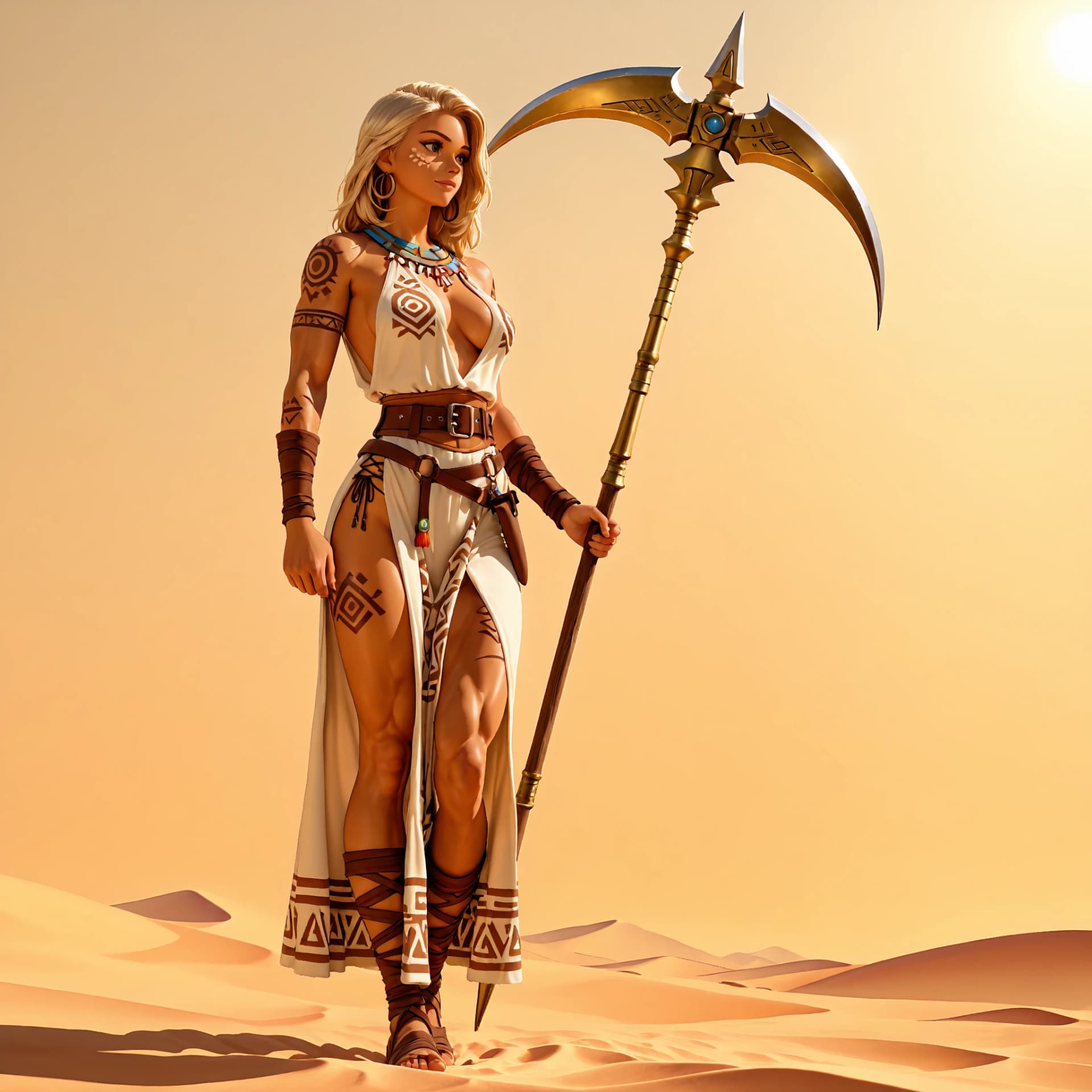 AI generated: masterpiece, best quality, full-body portrait of a young European woman warrior,
muscular build, we...