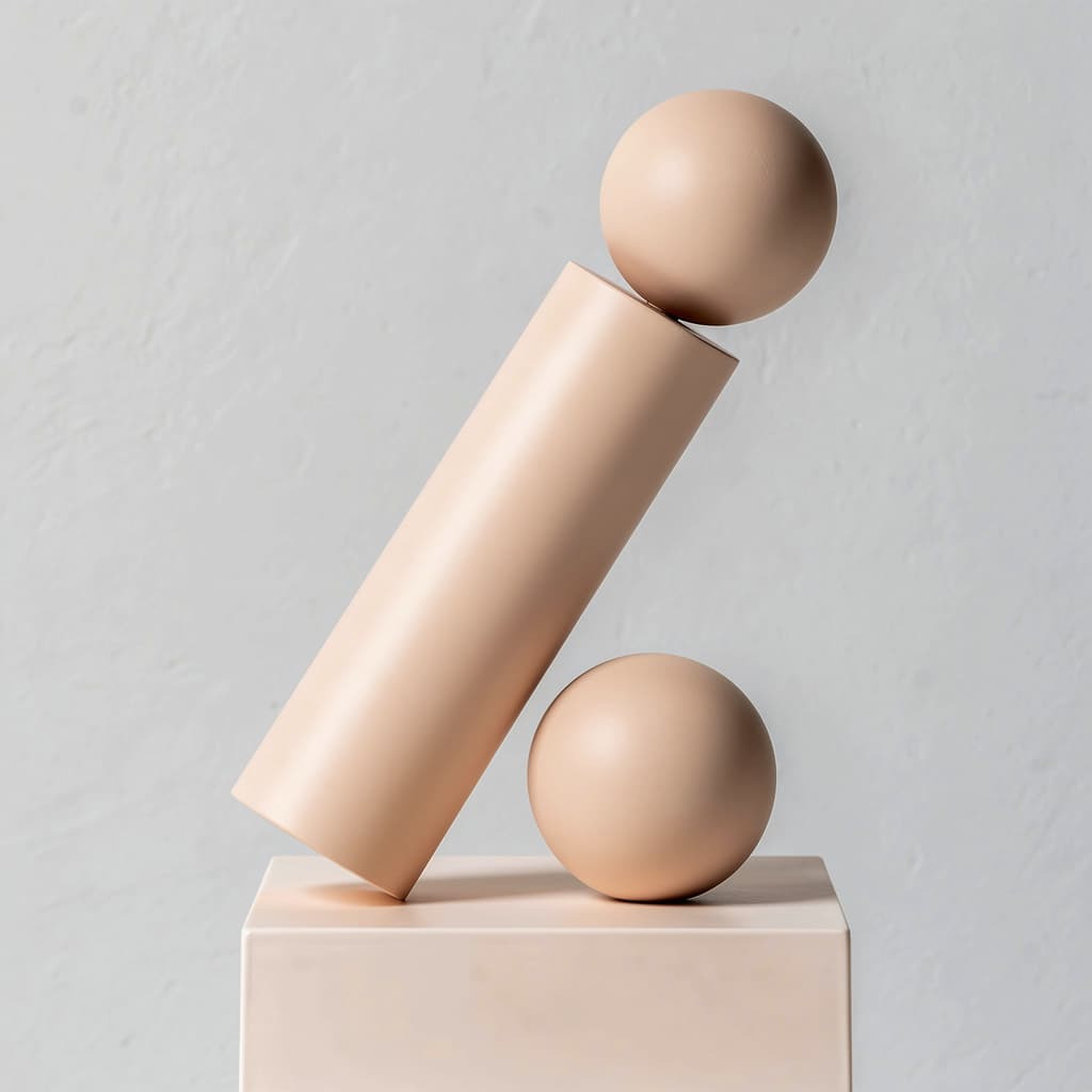 AI generated: Caucasian flesh colored phallic shape with testicals and round sphere at top