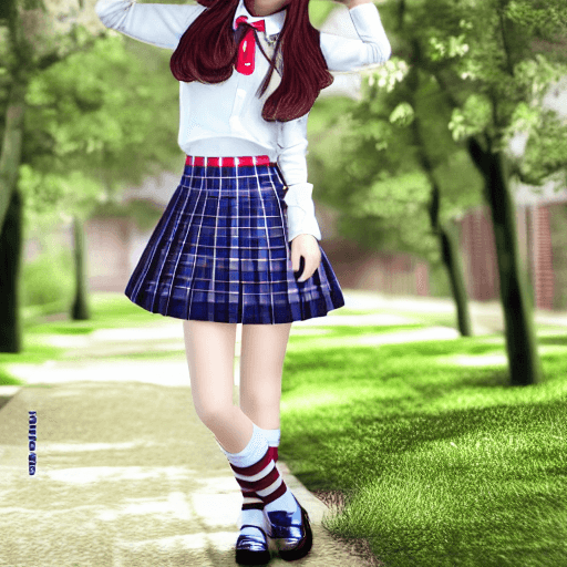 AI generated: Schoolgirl, uniform, pleated skirt, large breasts, 3d, hdr, Beautiful, rtx, full color, txaa, fkaa, ...