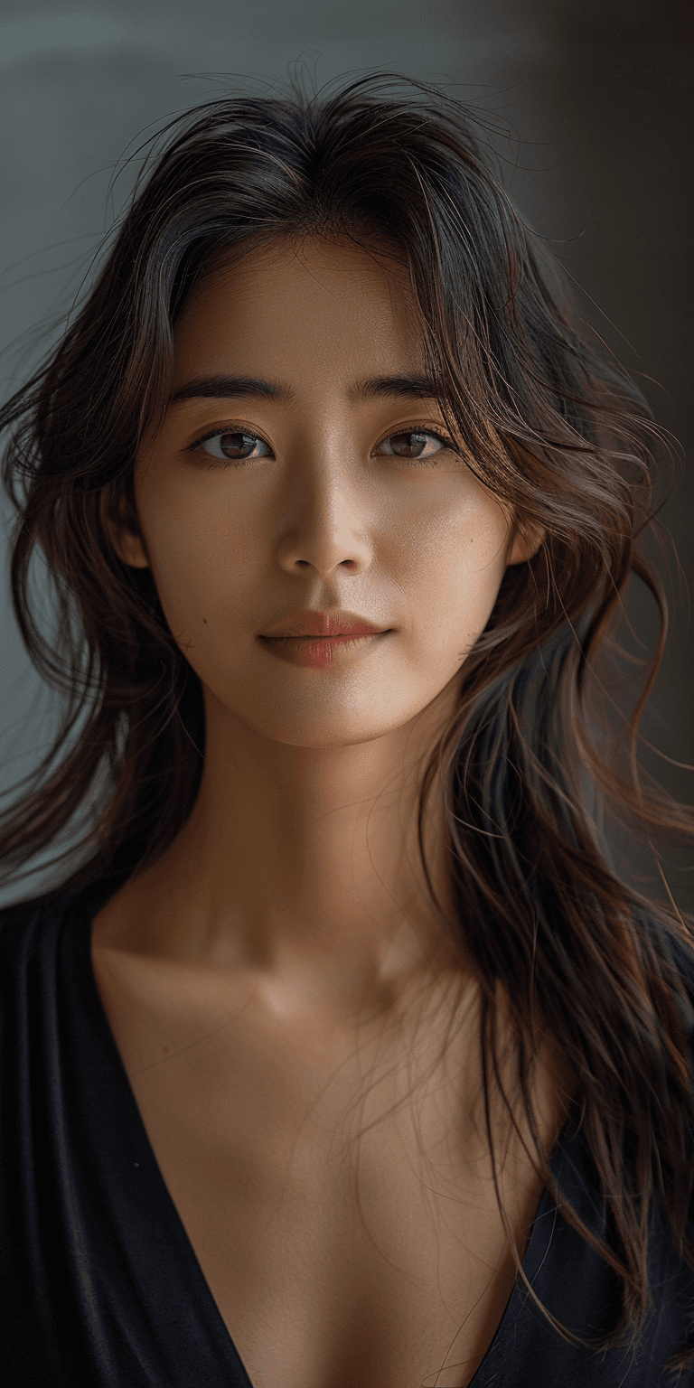 AI generated: headshot style photo of a Korean woman, 25 years old, slight smile, beautiful facial features, flawl...