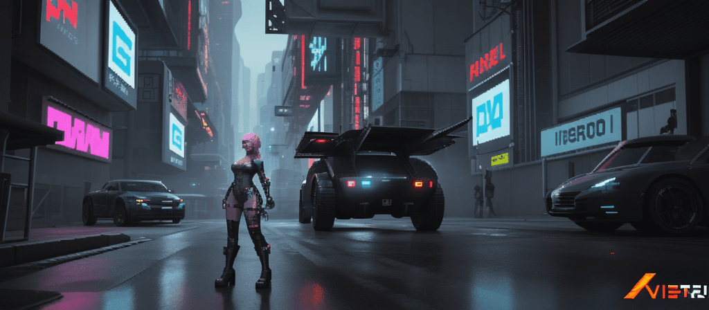 AI generated: pixel art cyberpunk video game, 36 bit video game, highly detailed, 8k