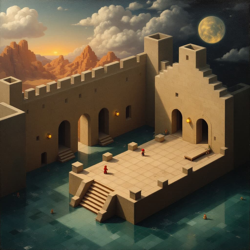 AI generated: Hieronymus Bosch and Gertrude Abercrombie and Henri Rousseau and Giorgione and Caravaggio and Aron W...