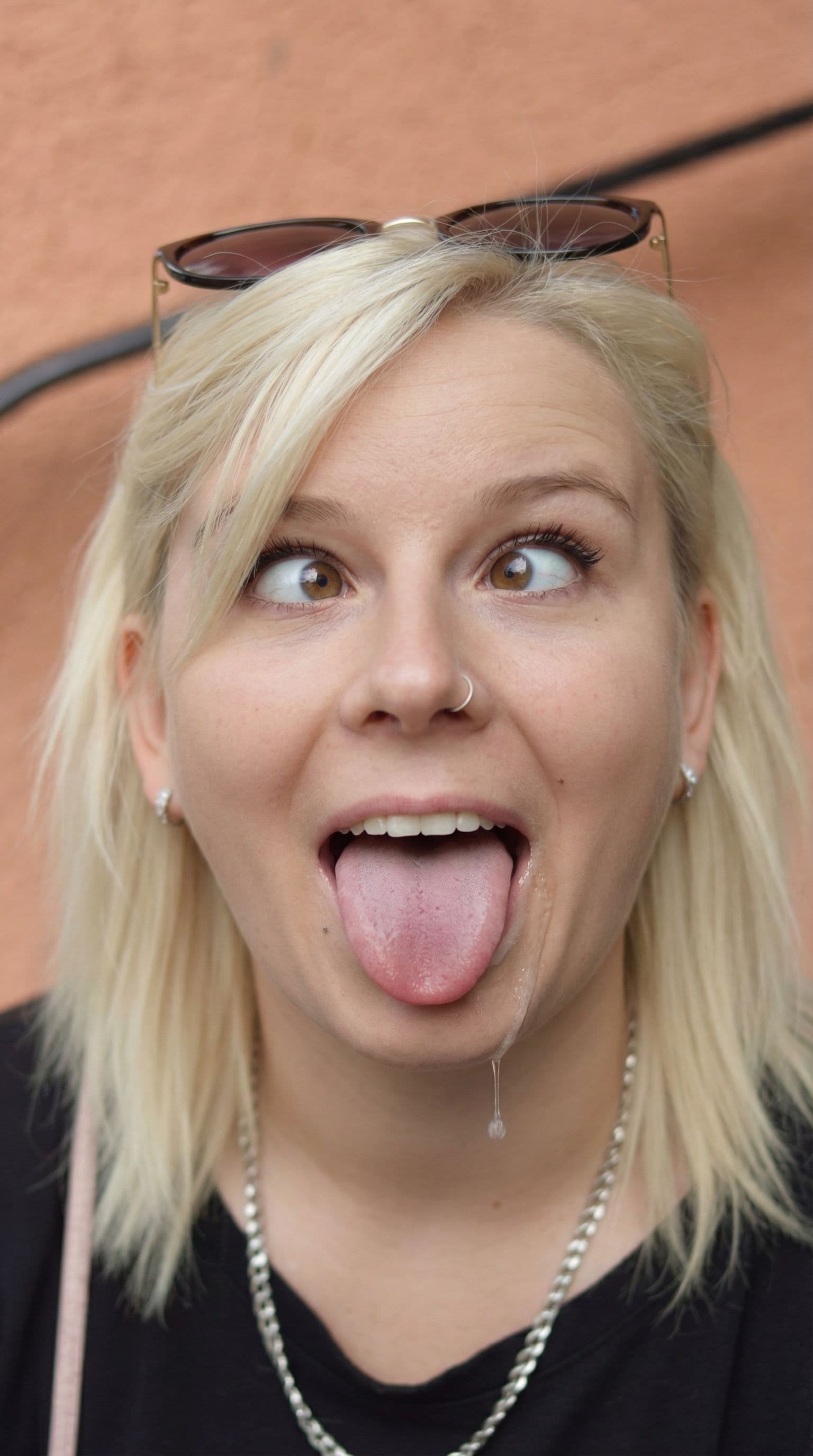 AI generated: make me do ahegao, tongue out, eyes crossed, drooling, face closeup