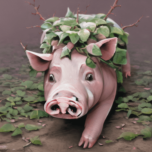 AI generated: durty realistic pig, with thorns, 8k